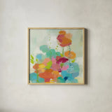 Longstem Bouquet II Square I by Silvia Vassileva. Shown in a natural wood glass frame for a timeless modern aesthetic. Available as an archival giclee rolled canvas, fine art paper, or poster print. SKU 36443a.