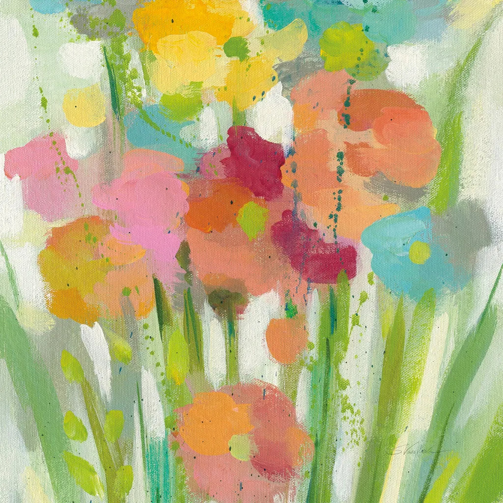 Longstem Bouquet II Square II by Silvia Vassileva. SKU 36444a. Archival Giclee Fine art print for wall decor.