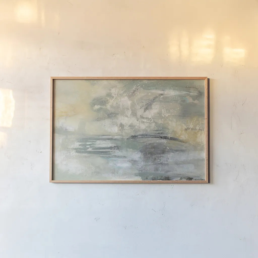 Looking at the Mist by Silvia Vassileva. shown as a paper print in a natural frame. Available as a archival giclee rolled canvas, fine art paper, or poster print. SKU 31701i.