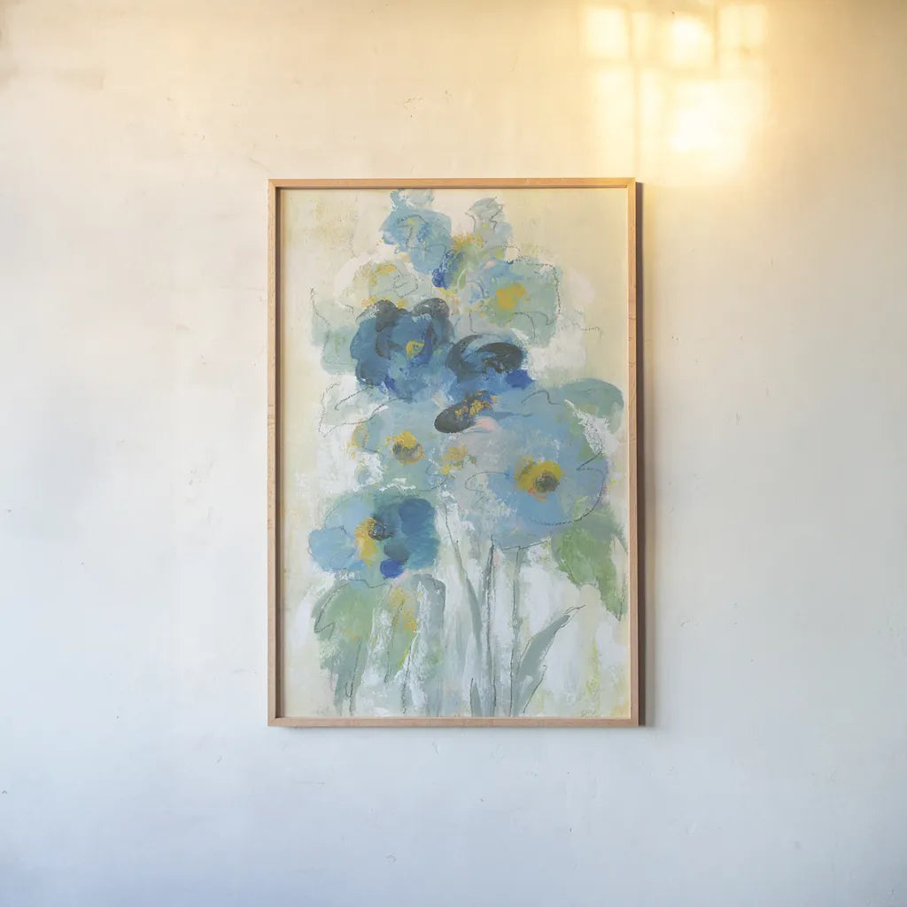 Loose Bouquet II by Silvia Vassileva. shown as a paper print in a natural frame. Available as a archival giclee rolled canvas, fine art paper, or poster print. SKU 63286h.