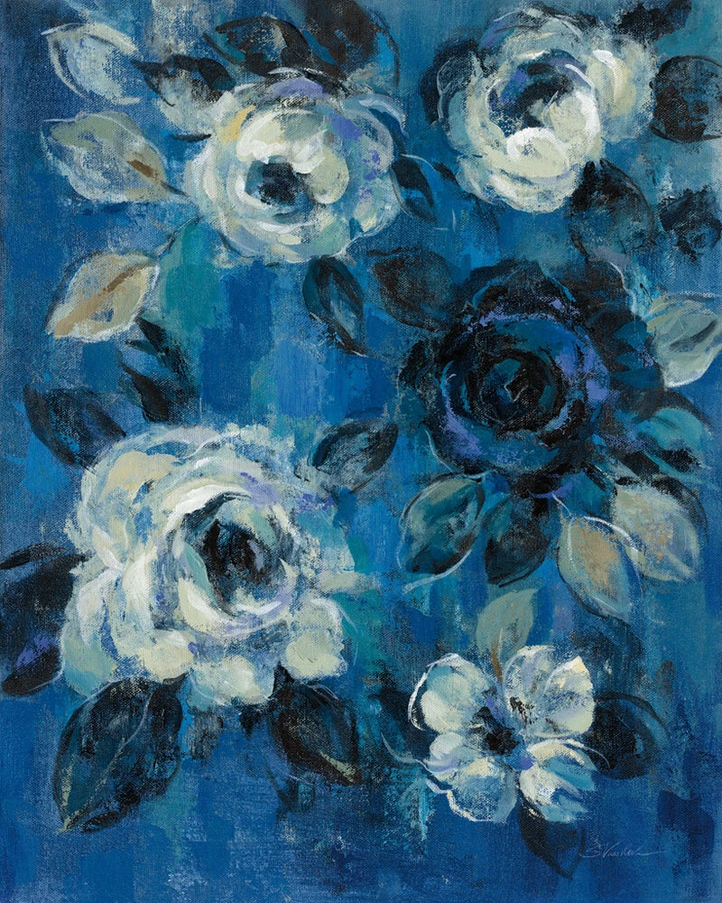 Loose Flowers on Blue II by Silvia Vassileva