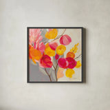 Magenta Bloom I by Silvia Vassileva. Shown in a sleek black glass frame for a contemporary gallery look. Available as an archival giclee rolled canvas, fine art paper, or poster print. SKU 83089a.