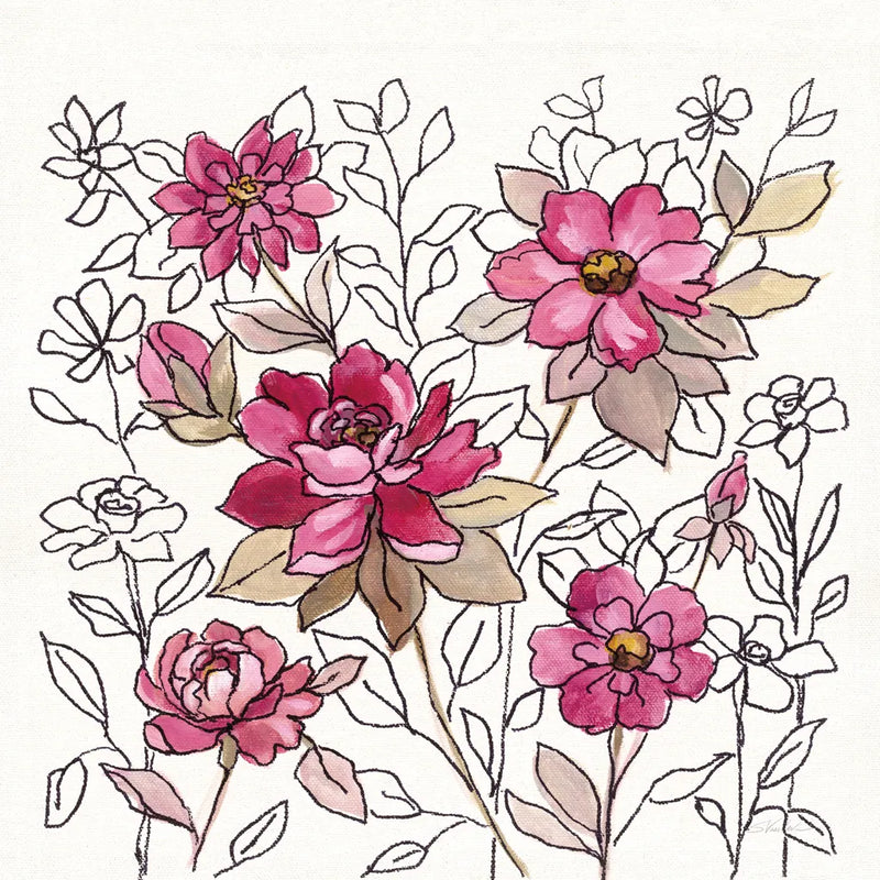 Magenta Flower Lace I by Silvia Vassileva. SKU 63907a. Archival Giclee Fine art print for wall decor.