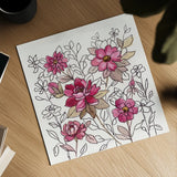 Magenta Flower Lace I by Silvia Vassileva. Shown as a detailed flat fine art print, highlighting archival giclee quality. Available as an archival giclee rolled canvas, fine art paper, or poster print. SKU 63907a.