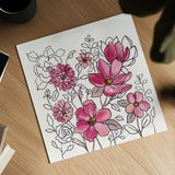Magenta Flower Lace II by Silvia Vassileva. Shown as a detailed flat fine art print, highlighting archival giclee quality. Available as an archival giclee rolled canvas, fine art paper, or poster print. SKU 63908a.