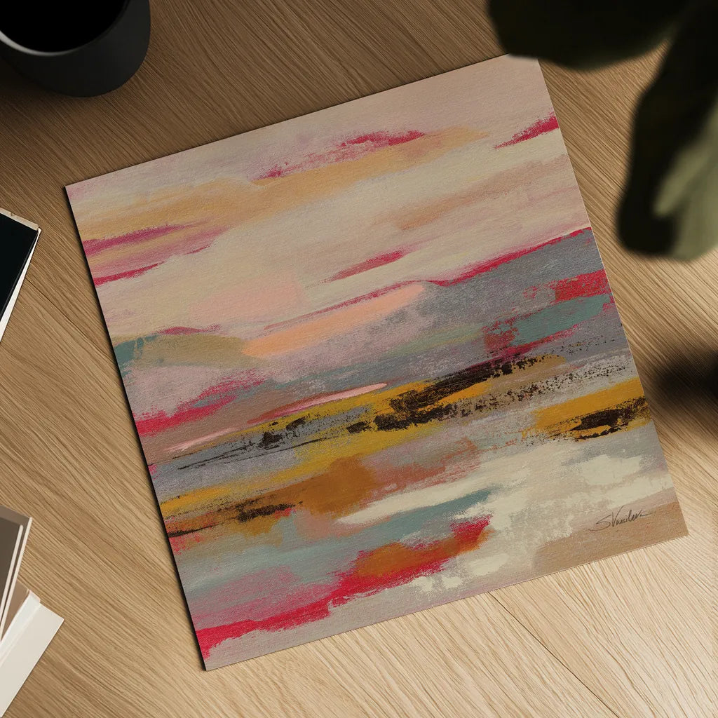 Magenta Hill I by Silvia Vassileva. Shown as a detailed flat fine art print, highlighting archival giclee quality. Available as an archival giclee rolled canvas, fine art paper, or poster print. SKU 83506a.