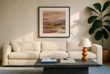 Magenta Hill I by Silvia Vassileva. Displayed in a glass frame with matte in a clean modern living room. Available as an archival giclee rolled canvas, fine art paper, or poster print. SKU 83506a.