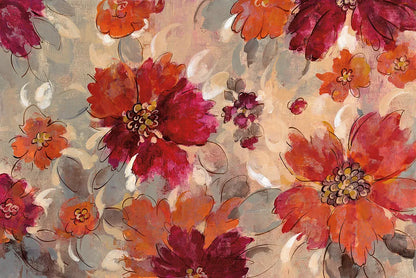 Magenta and Coral Floral by Silvia Vassileva. SKU 29747i. Archival Giclee Fine art print for wall decor.