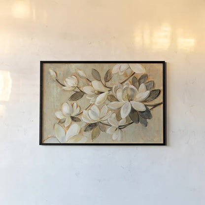 Magnolia Simplicity by Silvia Vassileva. shown as a paper print in a black flame. Available as a archival giclee rolled canvas, fine art paper, or poster print. SKU 30159i.