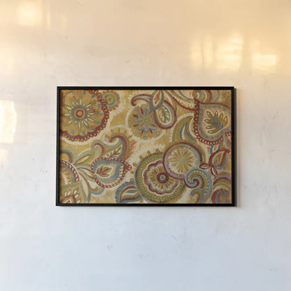 Mandala and Paisley by Silvia Vassileva. shown as a paper print in a black flame. Available as a archival giclee rolled canvas, fine art paper, or poster print. SKU 23759i.