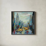 Manhattan Sketches I by Silvia Vassileva. Shown in a sleek black glass frame for a contemporary gallery look. Available as an archival giclee rolled canvas, fine art paper, or poster print. SKU 35822a.