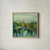 Manhattan Sketches III by Silvia Vassileva. Shown in a natural wood glass frame for a timeless modern aesthetic. Available as an archival giclee rolled canvas, fine art paper, or poster print. SKU 35824a.