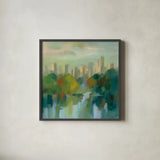 Manhattan Sketches IV by Silvia Vassileva. Shown in a sleek black glass frame for a contemporary gallery look. Available as an archival giclee rolled canvas, fine art paper, or poster print. SKU 35825a.