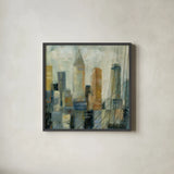 Manhattan Sketches VI by Silvia Vassileva. Shown in a sleek black glass frame for a contemporary gallery look. Available as an archival giclee rolled canvas, fine art paper, or poster print. SKU 35827a.