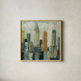 Manhattan Sketches VI by Silvia Vassileva. Shown in a natural wood glass frame for a timeless modern aesthetic. Available as an archival giclee rolled canvas, fine art paper, or poster print. SKU 35827a.