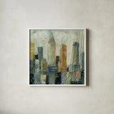 Manhattan Sketches VI by Silvia Vassileva. Shown in a crisp white glass frame for a clean and minimalist style. Available as an archival giclee rolled canvas, fine art paper, or poster print. SKU 35827a.