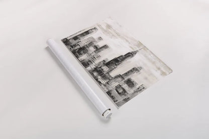 Manhattan Skyline BW Crop by Silvia Vassileva. shown as a rolled paper print. Available as archival giclee rolled canvas, fine art paper, or poster print. SKU 67640i.