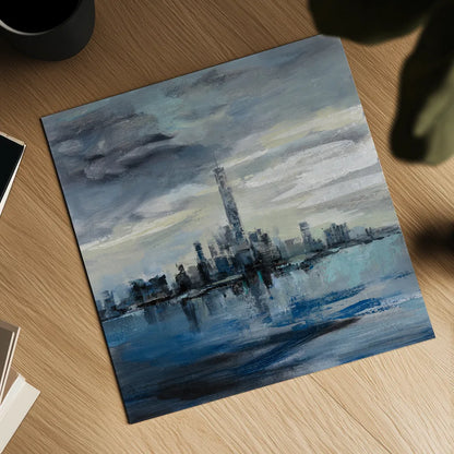 Manhattan Winter by Silvia Vassileva. Shown as a detailed flat fine art print, highlighting archival giclee quality. Available as an archival giclee rolled canvas, fine art paper, or poster print. SKU 59956a.