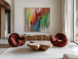 March Rainbow by Silvia Vassileva. Shown as extra-large giant wall art in a modern living room. Available as an archival giclee rolled canvas, fine art paper, or poster print. SKU 53714a.