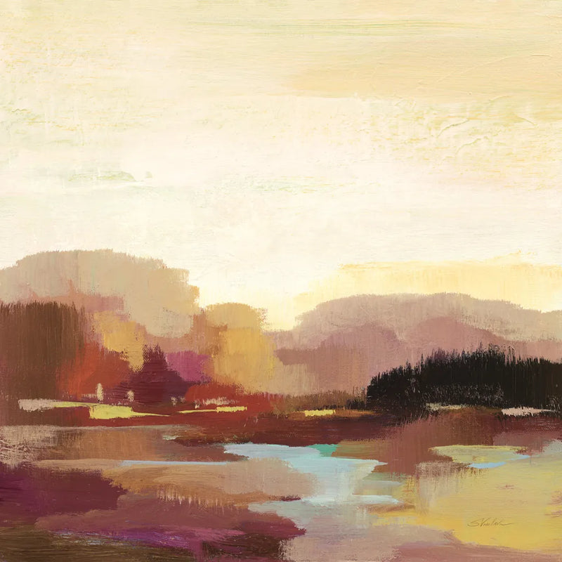 Maroon Landscape by Silvia Vassileva. SKU 63905a. Archival Giclee Fine art print for wall decor.