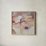 Mauve Facets by Silvia Vassileva. Shown in a natural wood glass frame for a timeless modern aesthetic. Available as an archival giclee rolled canvas, fine art paper, or poster print. SKU 82439a.