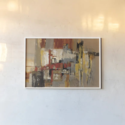 Melody for Guitar and Sax by Silvia Vassileva. shown as a paper print in a white frame. Available as a archival giclee rolled canvas, fine art paper, or poster print. SKU 7954i.