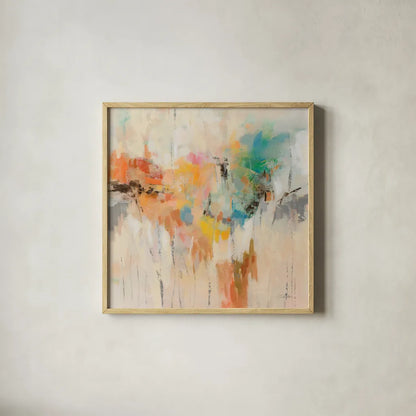 Merry Go Round by Silvia Vassileva. Shown in a natural wood glass frame for a timeless modern aesthetic. Available as an archival giclee rolled canvas, fine art paper, or poster print. SKU 95128a.