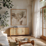 Merry Go Round Natural by Silvia Vassileva. Shown in a natural wood frame in a cozy modern living room. Available as an archival giclee rolled canvas, fine art paper, or poster print. SKU 97969a.