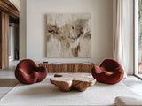 Merry Go Round Natural by Silvia Vassileva. Shown as extra-large giant wall art in a modern living room. Available as an archival giclee rolled canvas, fine art paper, or poster print. SKU 97969a.