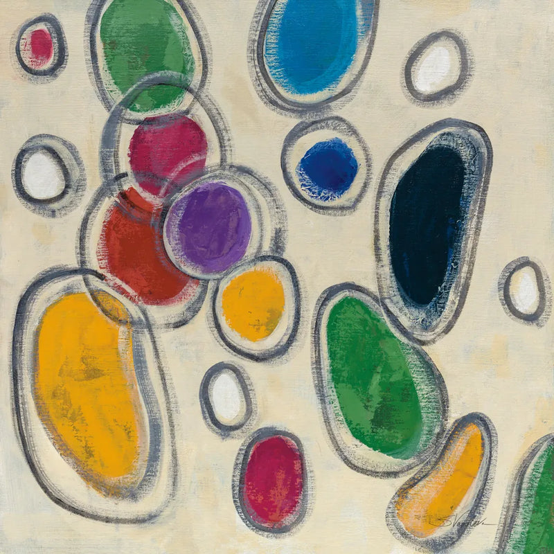 Mid Mod Circles by Silvia Vassileva. SKU 82626a. Archival Giclee Fine art print for wall decor.