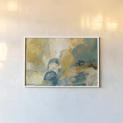 Mid Mod Mood Blue Crop by Silvia Vassileva. shown as a paper print in a white frame. Available as a archival giclee rolled canvas, fine art paper, or poster print. SKU 65022i.