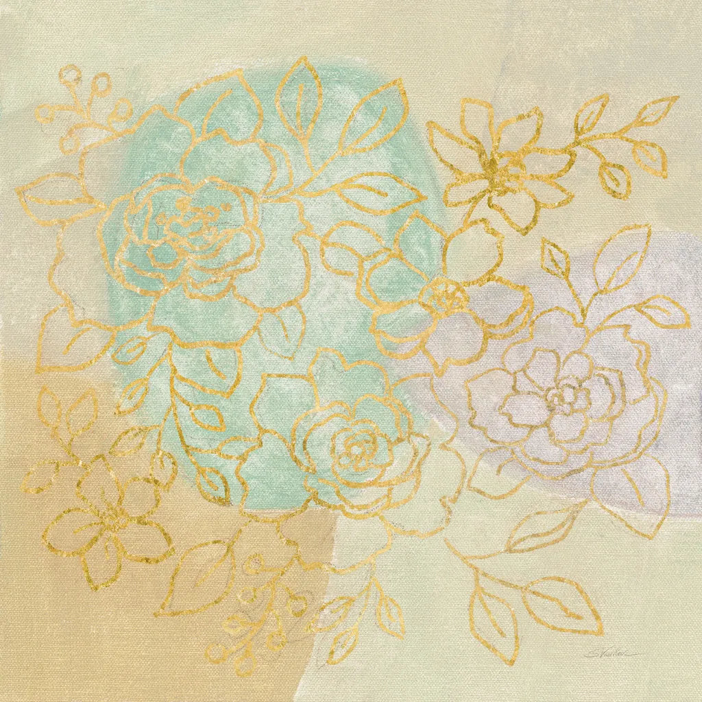 Mid Mod Sophisticated Floral I by Silvia Vassileva. SKU 66082a. Archival Giclee Fine art print for wall decor.