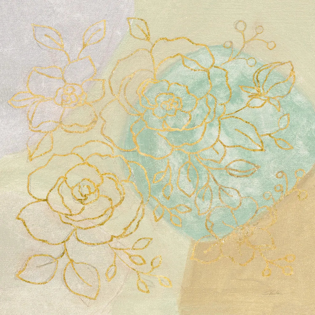 Mid Mod Sophisticated Floral II by Silvia Vassileva. SKU 66083a. Archival Giclee Fine art print for wall decor.