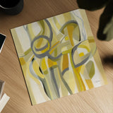 Mid Mod Yellow by Silvia Vassileva. Shown as a detailed flat fine art print, highlighting archival giclee quality. Available as an archival giclee rolled canvas, fine art paper, or poster print. SKU 69154a.