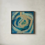 Mid Modern Tile I by Silvia Vassileva. Shown in a sleek black glass frame for a contemporary gallery look. Available as an archival giclee rolled canvas, fine art paper, or poster print. SKU 66072a.
