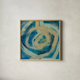 Mid Modern Tile I by Silvia Vassileva. Shown in a natural wood glass frame for a timeless modern aesthetic. Available as an archival giclee rolled canvas, fine art paper, or poster print. SKU 66072a.