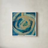 Mid Modern Tile I by Silvia Vassileva. Shown in a crisp white glass frame for a clean and minimalist style. Available as an archival giclee rolled canvas, fine art paper, or poster print. SKU 66072a.