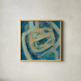 Mid Modern Tile II by Silvia Vassileva. Shown in a natural wood glass frame for a timeless modern aesthetic. Available as an archival giclee rolled canvas, fine art paper, or poster print. SKU 66073a.