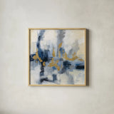 Midnight Embrace by Silvia Vassileva. Shown in a natural wood glass frame for a timeless modern aesthetic. Available as an archival giclee rolled canvas, fine art paper, or poster print. SKU 73890a.