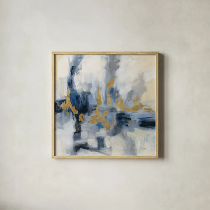 Midnight Embrace by Silvia Vassileva. Shown in a natural wood glass frame for a timeless modern aesthetic. Available as an archival giclee rolled canvas, fine art paper, or poster print. SKU 73890a.