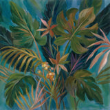 Midnight Tropical Leaves by Silvia Vassileva. SKU 67913a. Archival Giclee Fine art print for wall decor.