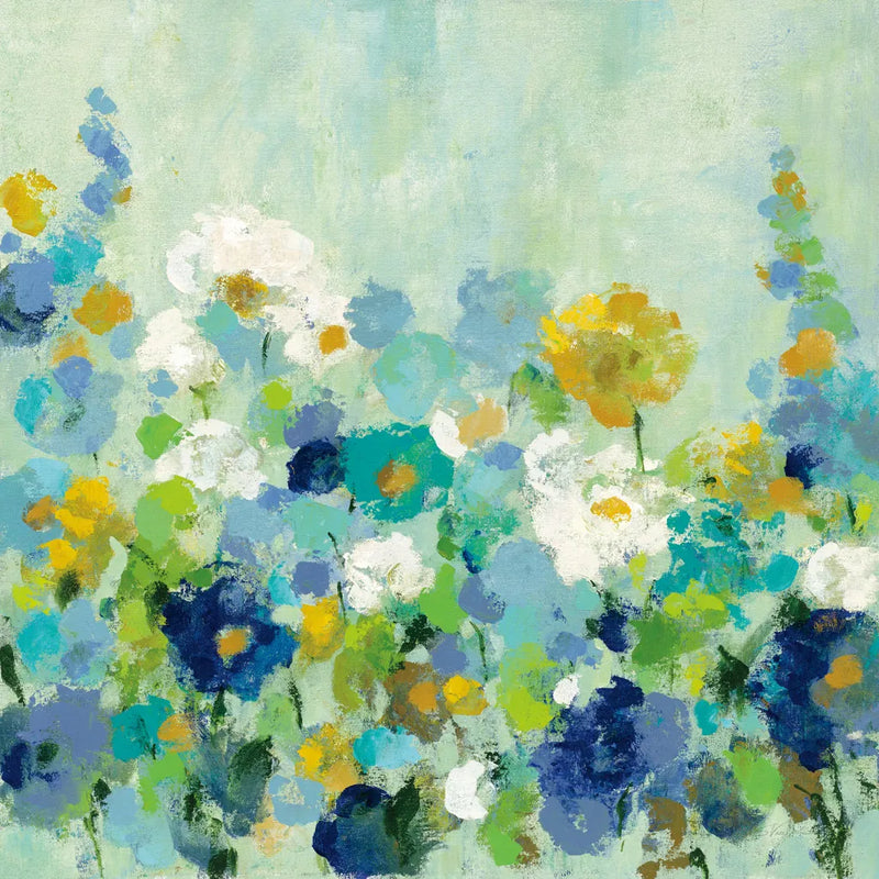 Midsummer Garden White Flowers by Silvia Vassileva. SKU 36993a. Archival Giclee Fine art print for wall decor.