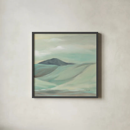 Mint Hills Crop by Silvia Vassileva. Shown in a sleek black glass frame for a contemporary gallery look. Available as an archival giclee rolled canvas, fine art paper, or poster print. SKU 71969a.