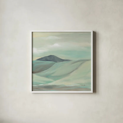 Mint Hills Crop by Silvia Vassileva. Shown in a crisp white glass frame for a clean and minimalist style. Available as an archival giclee rolled canvas, fine art paper, or poster print. SKU 71969a.