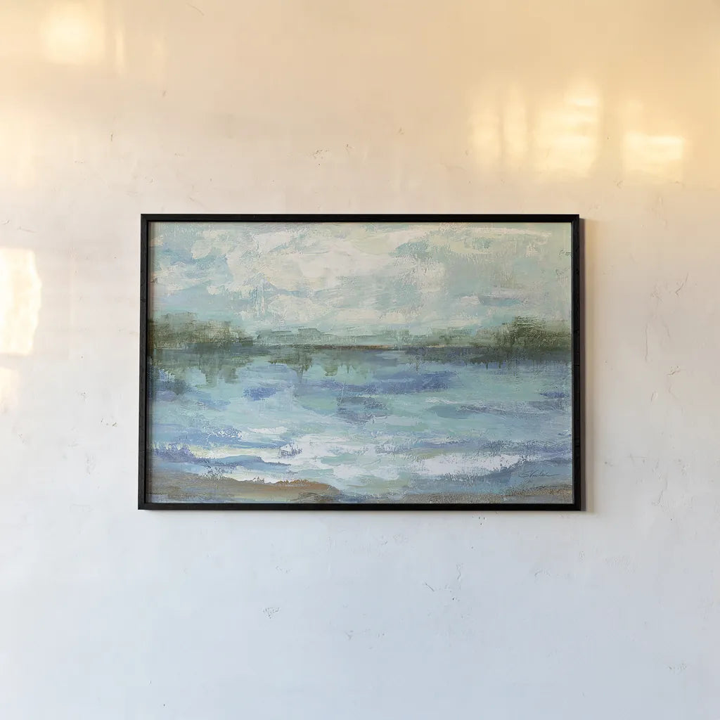 Mirrored Sky Crop by Silvia Vassileva. shown as a paper print in a black flame. Available as a archival giclee rolled canvas, fine art paper, or poster print. SKU 21616i.