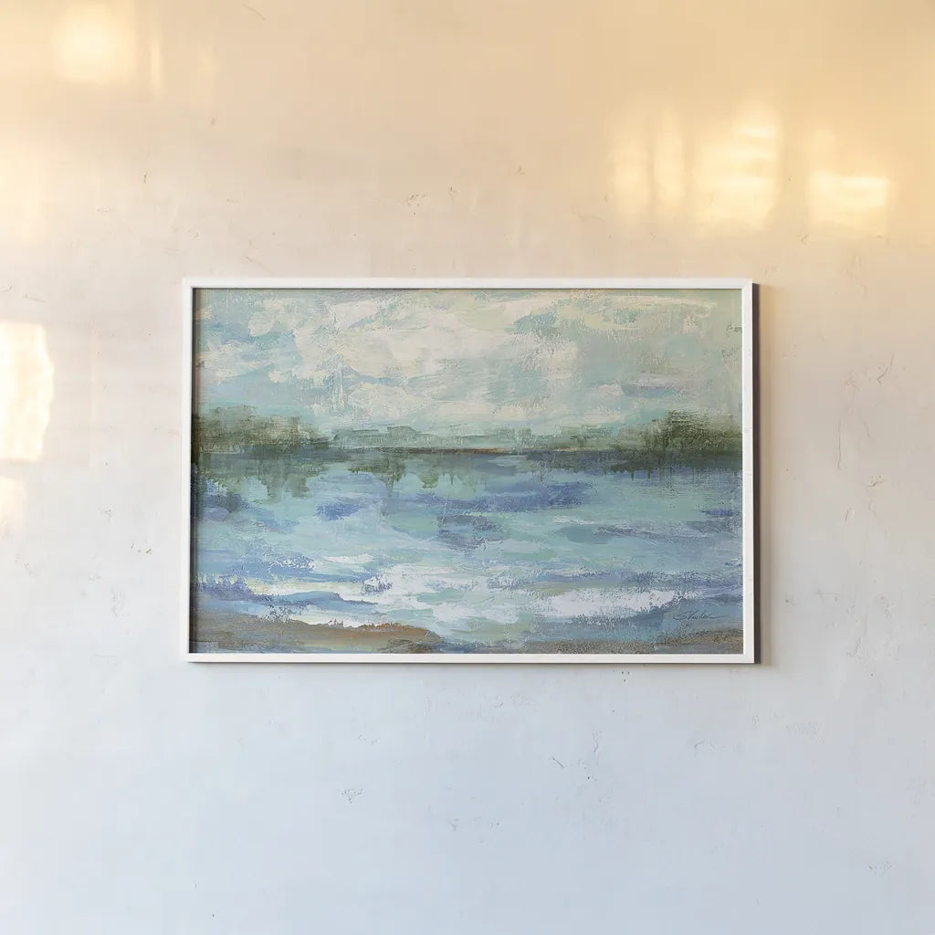 Mirrored Sky Crop by Silvia Vassileva. shown as a paper print in a white frame. Available as a archival giclee rolled canvas, fine art paper, or poster print. SKU 21616i.