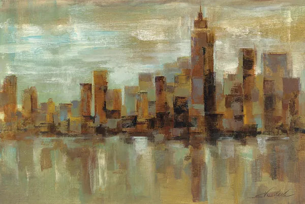 Misty Day In Manhattan by Silvia Vassileva. SKU 3403i. Archival Giclee Fine art print for wall decor.