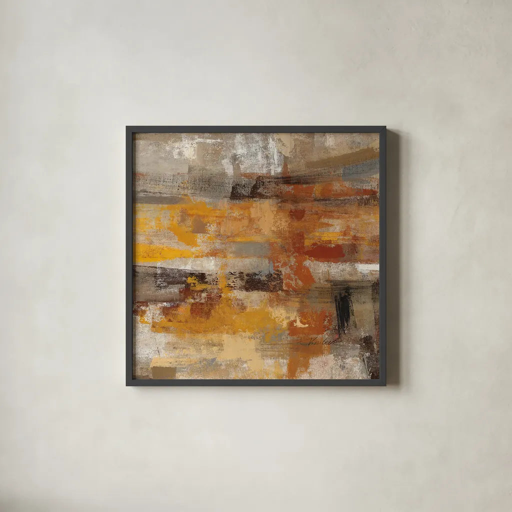 Mojave Road Crop by Silvia Vassileva. Shown in a sleek black glass frame for a contemporary gallery look. Available as an archival giclee rolled canvas, fine art paper, or poster print. SKU 15704a.