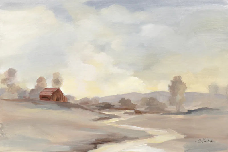 Monochromatic Farm View by Silvia Vassileva. SKU 77346i. Archival Giclee Fine art print for wall decor.