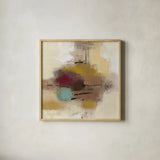 Morello Cherry Abstract I by Silvia Vassileva. Shown in a natural wood glass frame for a timeless modern aesthetic. Available as an archival giclee rolled canvas, fine art paper, or poster print. SKU 63909a.